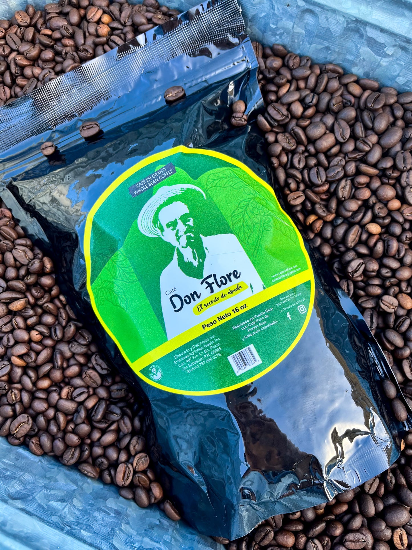 Café Don Flore 100% Arábica en Grano - 16 ozs